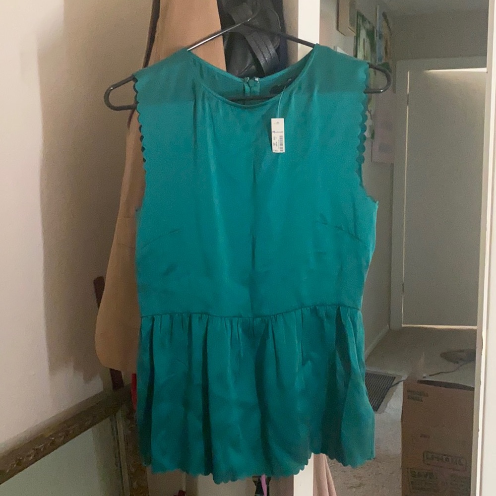 NWT! Madewell 100% silk sleeveless blouse Emerald